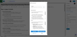 AI-Kit text generation panel inside the Gutenberg editor sidebar for writing and rewriting content