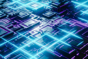 Abstract blue neon workflow background