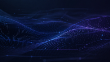 Abstract dark technical background with layered digital waves and subtle network lines for a WordPress and AWS product page